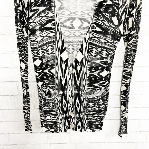 Twelfth Street by Cynthia Vincent Black & White Ikat Cardigan Women's Size Small - Picture 5 of 8